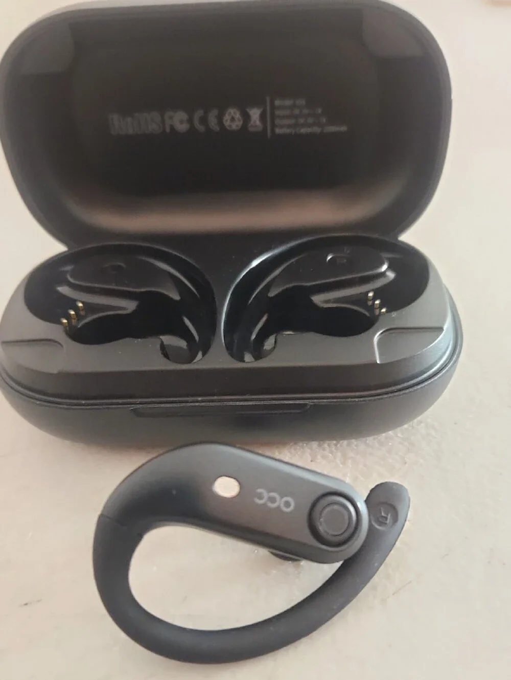 CHANEL Black Wireless Earbuds in Charging Case